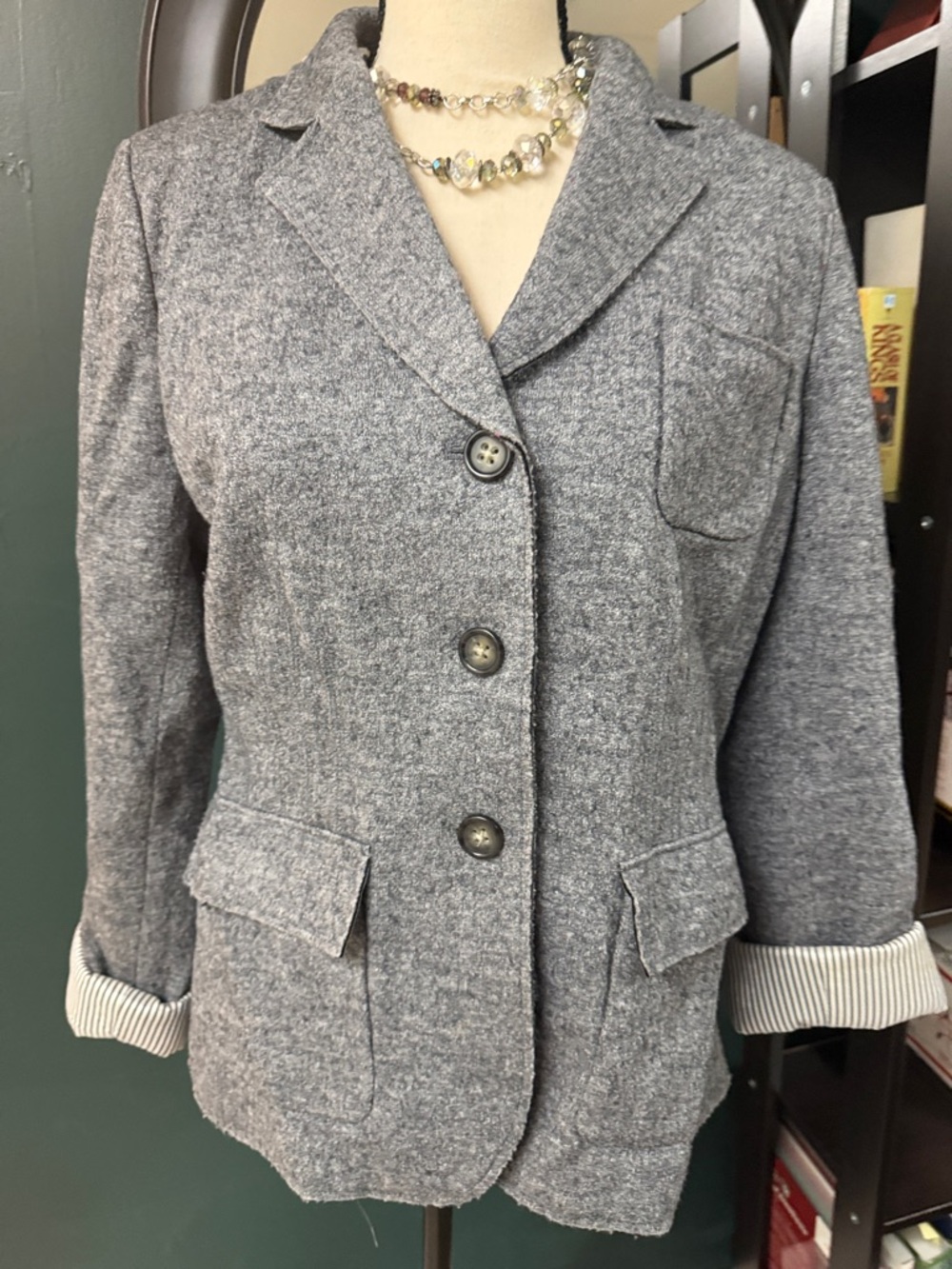 Banana Republic Gray Tweed Women's Blazer